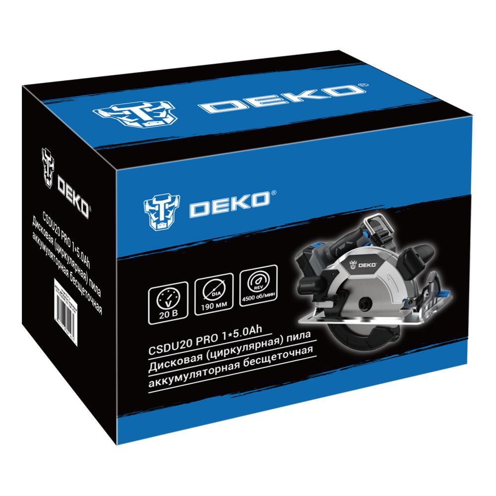 Пила циркулярная аккумуляторная DEKO CSDU20 PRO 083-1105