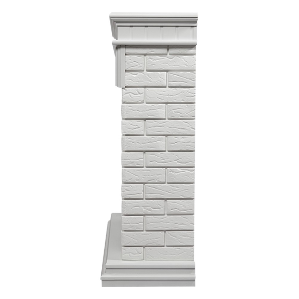 Каминокомплект: Очаг Electrolux EFP/P-2520LS N, портал Bricks 25 камень белый, белая эмаль