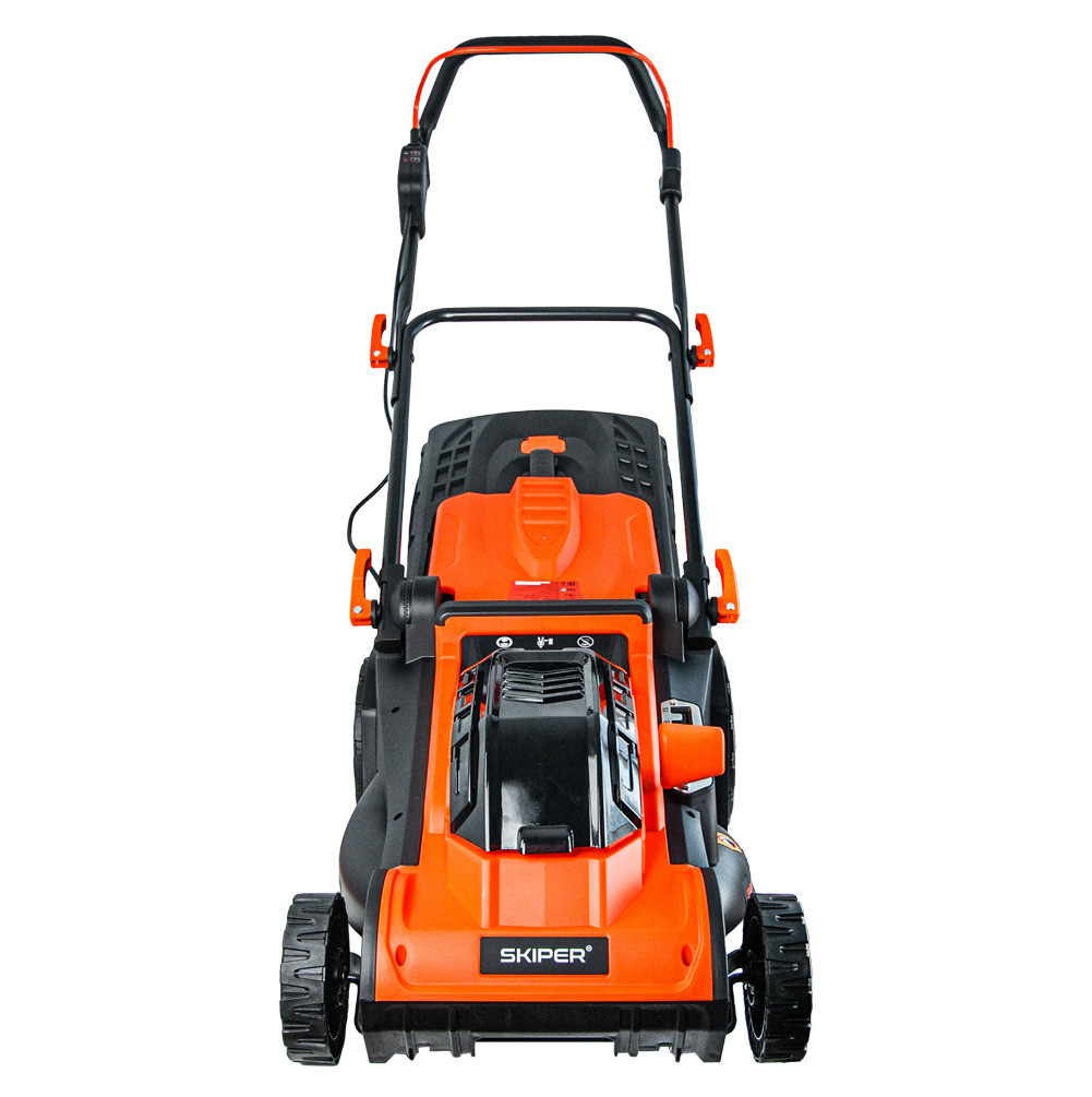 Газонокосилка аккумуляторная SKIPER KW380 (38см, бесщёт.двиг, мульчирование, 2акк*21В*4А/ч)