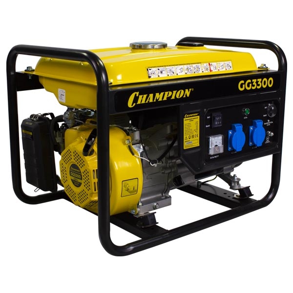 Генератор бензин. Champion GG3300, OHV6, 15л, 1,4 л/ч, 12 V, 2,6/3 кВт