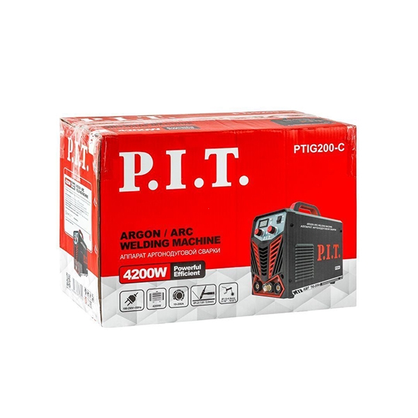 Аппарат аргонодуговой сварки P.I.T. PTIG200-C, 190-250 В/50 Гц, 10-200 А, ММА 1,6-4,0 мм, 4200 Вт