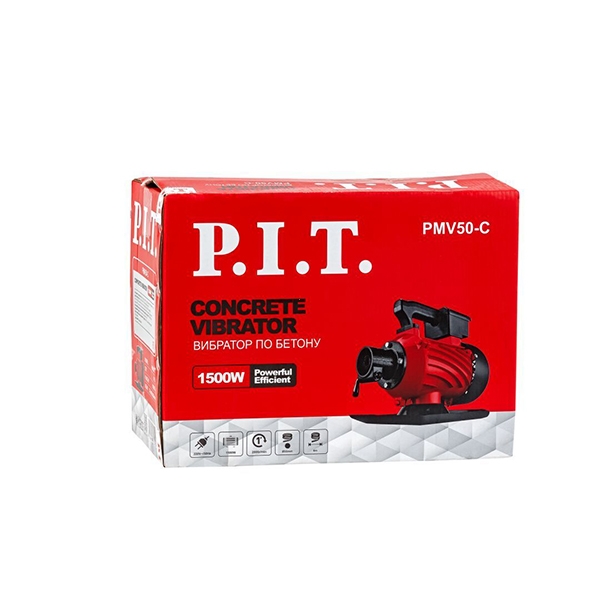 Вибратор электрический стационарный для бетона P.I.T. PMV50-C, 1500 Вт, 4 м длина булавы