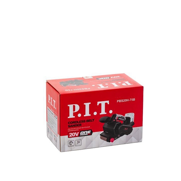 Аккумуляторная ленточная шлифмашина P.I.T. PBS20H-75B Solo, 20В, 457х76 мм,120-380 м/мин