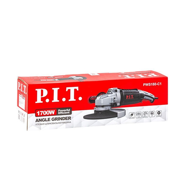 Шлифмашина угловая PIT PWS180-C1, 180мм., 1700 Вт., 8500 об/мин