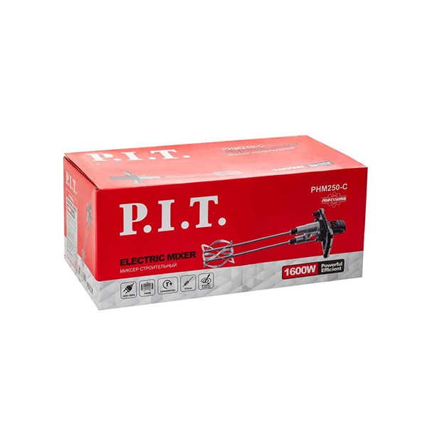 Миксер строительный P.I.T. PHM250-С, 220 В/50 Гц, 1600 Вт, 0-600/0-800 об/мин