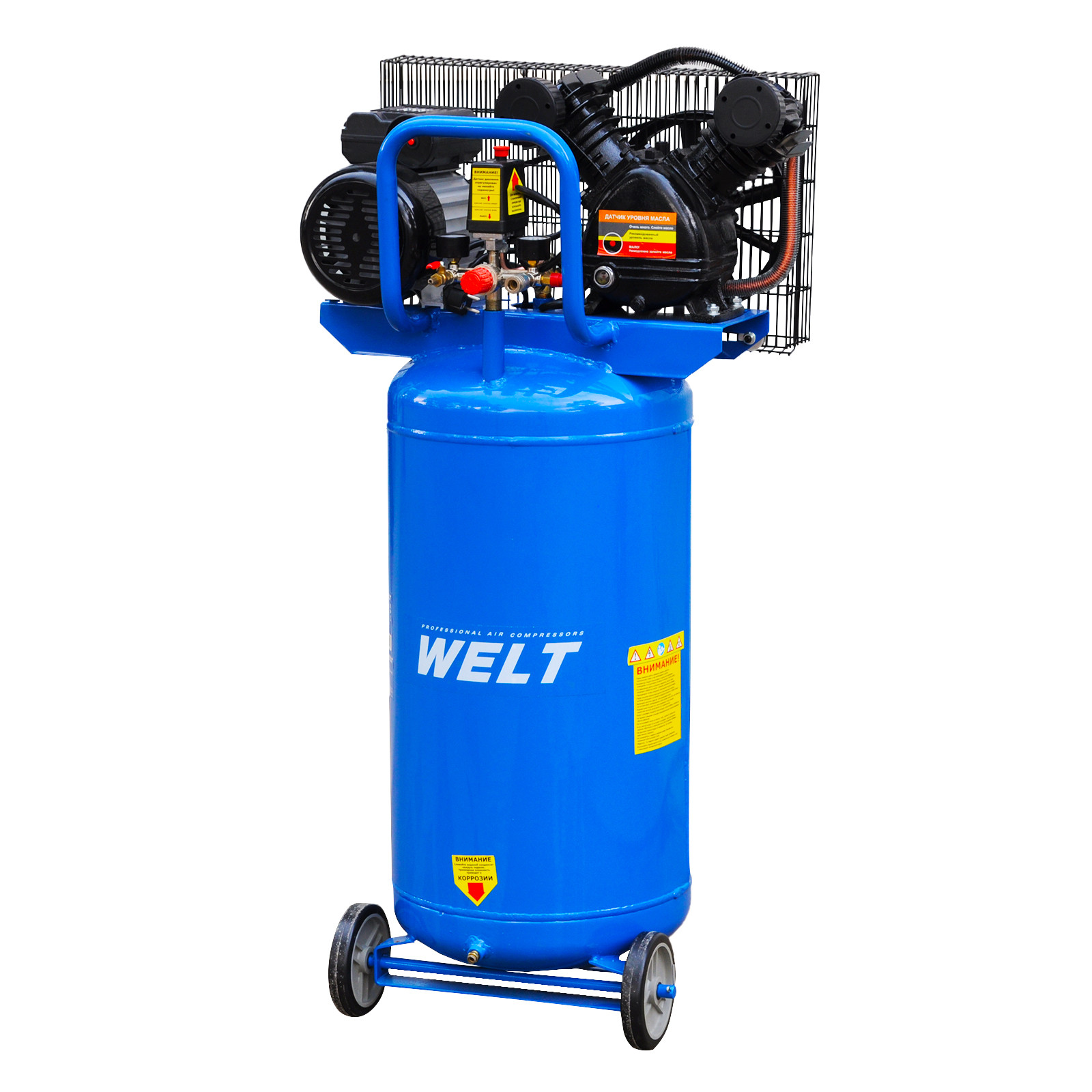 Воздушный компрессор WELT IBL3100V-2 (до 380л/мин, 8атм, 100л, 230В, 2.2кВт, вертикальн рессив)