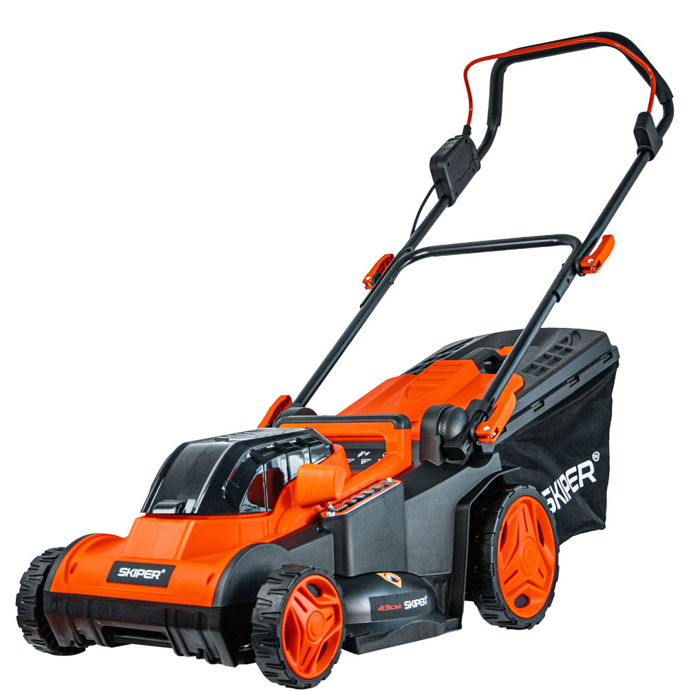 Газонокосилка аккумуляторная SKIPER KW430 (43см, бесщёт.двиг, мульчирование, 2акк*21В*4А/ч)