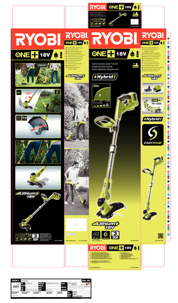 ONE + / Триммер гибридный RYOBI RLT1831H20F