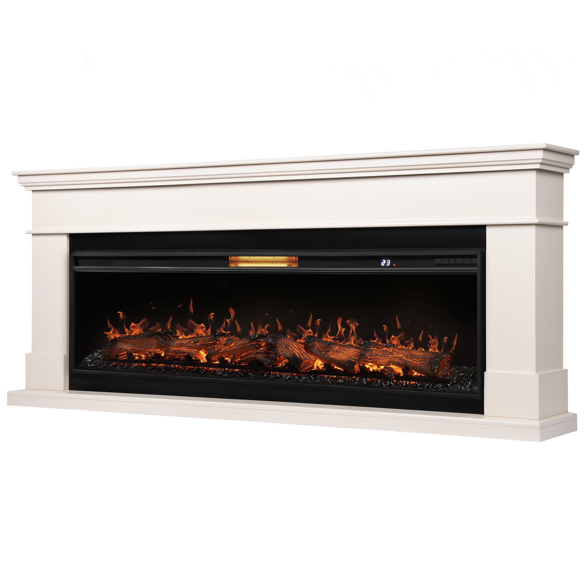 Каминокомплект: Очаг Royal Thermo Aurora RTFP/P-AR60LS, портал California 60 IV, молочный