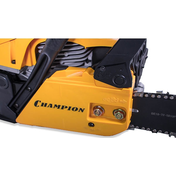 Бензиновая цепная пила Champion 256-18", 2,5 кВт, 18"/400 мм, 12500 об/мин + подарок: масло для цепи 1л; свеча; цепь; масло для 2-тактных двигателей 0,1л.