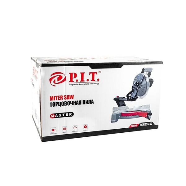 Пила торцовочная P.I.T. PCM255-C2, 1600 Вт., 230В., 50Гц., 4600 об/мин., диам.диска 255*25,4 протяжка