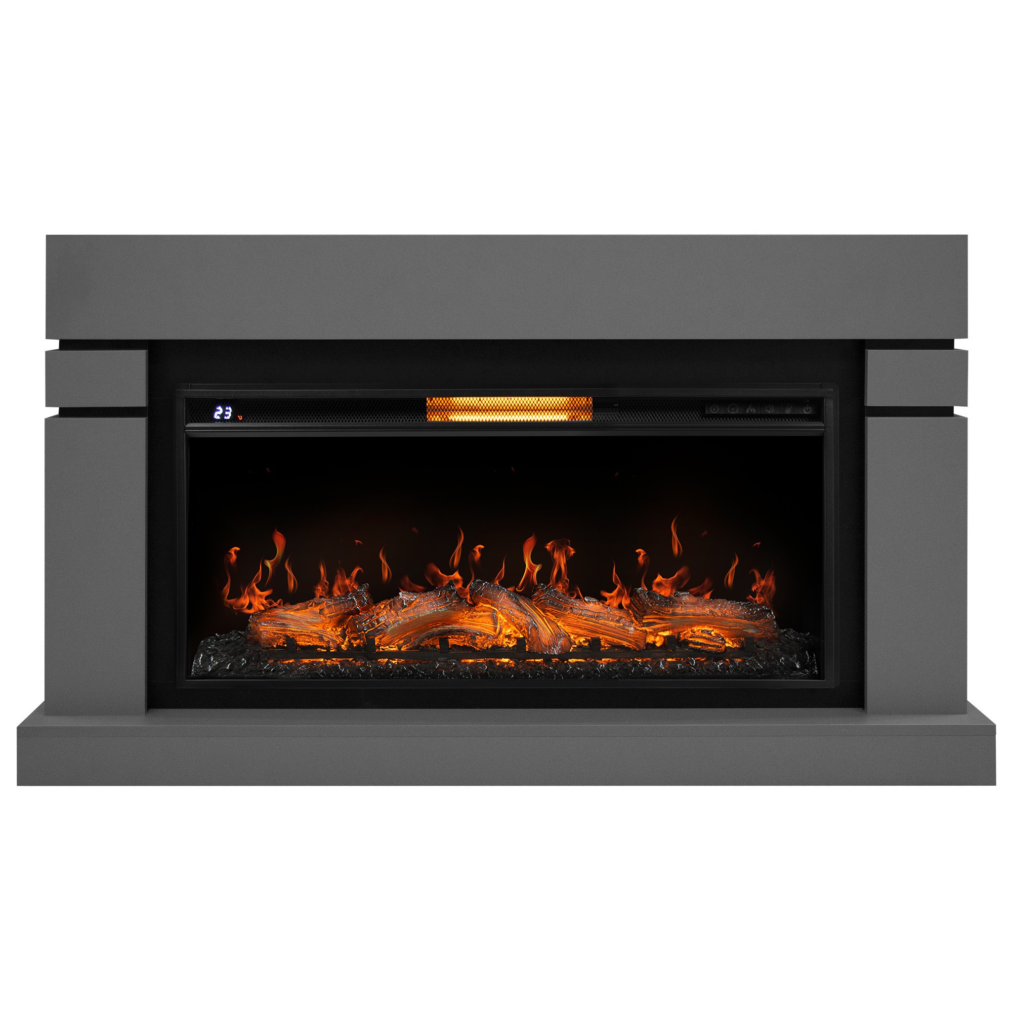 Каминокомплект: Очаг Electrolux EFP/P-4220LS, портал Lindos 42/40/36, светло-серый, р/в